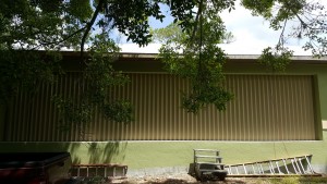 Exterior view of a huge Accordion shutter